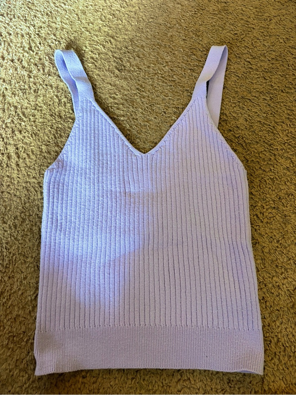 Lea & Viola Lavender Ribbed V-Neck Tank